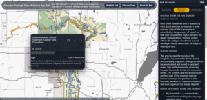 map of Ice Age Trail with geologic information overlaid