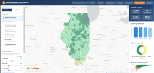 map of illinois with counties in different colors