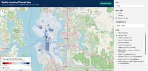 Map showing Seattle housing change