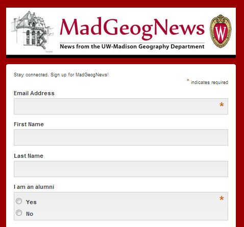 Sign up to receive MadGeogNews!