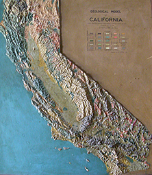 Restored relief map of California