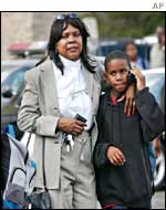 Scene outside the school in Bowie, Maryland, where a 13-year old pupil was shot on Monday